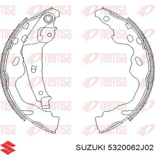 Колодки гальмові задні, барабанні Suzuki 5320062J02 ціна, від 15.32 USD