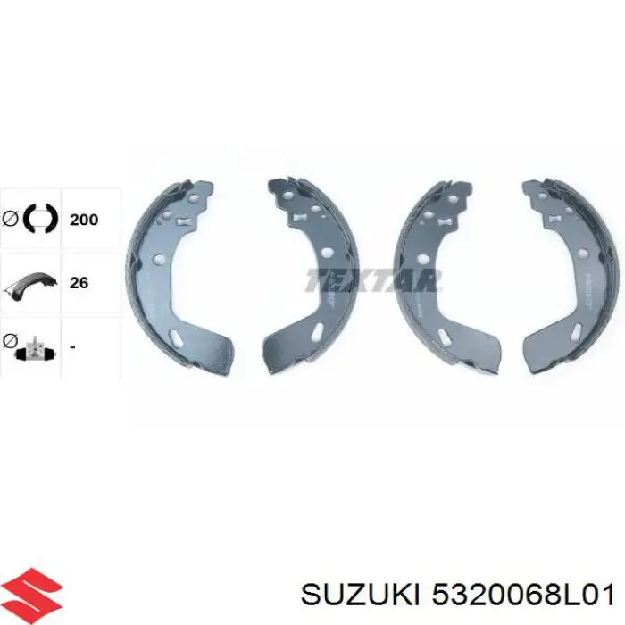 5320068L01 Suzuki Колодки гальмівні задні, барабанні