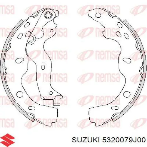 Колодки гальмові задні, барабанні Suzuki 5320079J00 ціна, від 26.17 USD