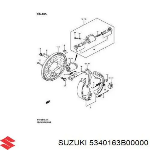 5340163B00000 Suzuki циліндр гальмівний колісний/робітник, задній
