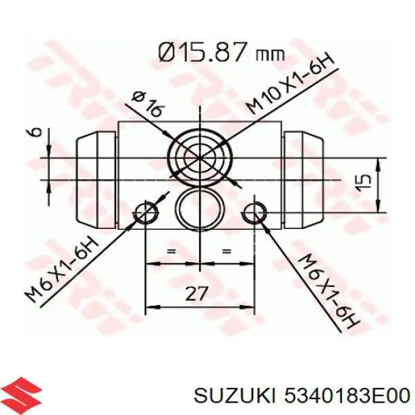 5340183E00 Suzuki Циліндр гальмівний колісний/робітник, задній