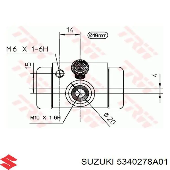 5340278A01 Suzuki циліндр гальмівний колісний/робітник, задній