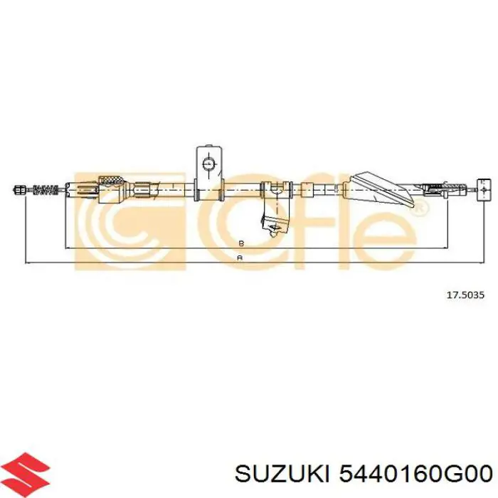 5440160G00 Suzuki Трос ручного гальма задній, правий/лівий