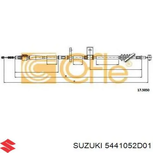Купити 5441052D01 Suzuki Трос ручного гальма задній, правий