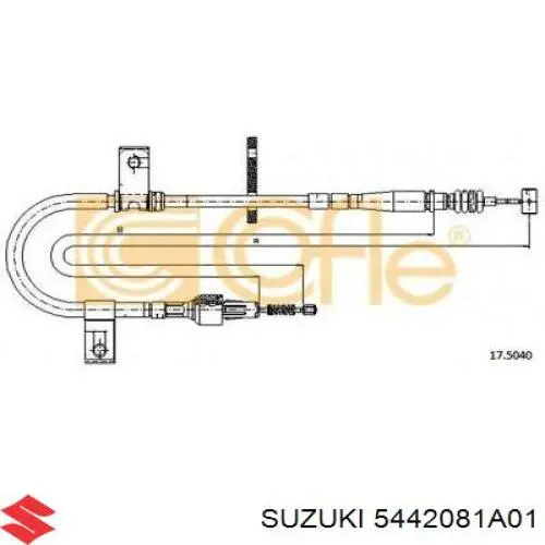 Трос стоянкового гальма задній лівий Suzuki 5442081A01 ціна, від 30.15 USD