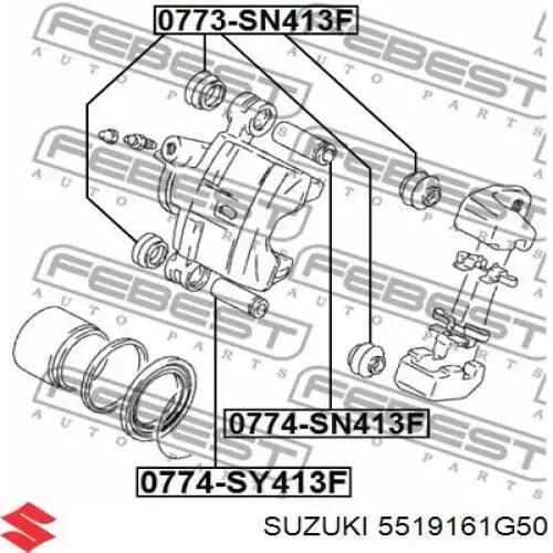 Направляюча супорту переднього 5519161G50 Suzuki