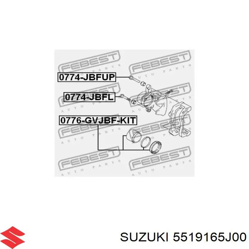 Направляюча супорту переднього, верхня Suzuki 5519165J00 ціна, від 9.98 USD