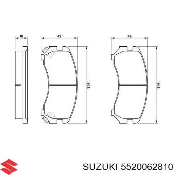 5520062810 Suzuki колодки гальмівні передні, дискові