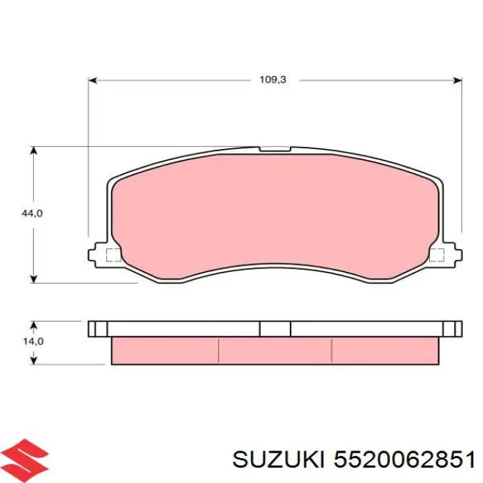 Передні тормозні колодки 5520062851 Suzuki