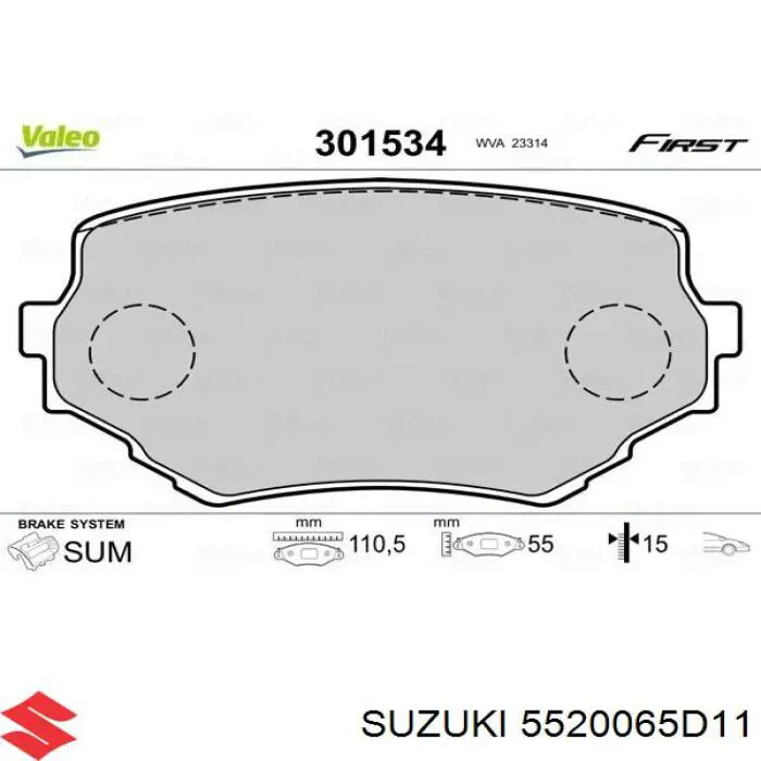 Гальмівні колодки Suzuki 5520065D11 ціна, від 15.92 USD