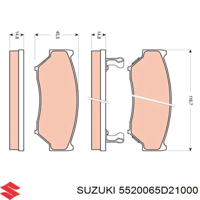 Колодки гальмівні передні, дискові 5520065D21000 Suzuki