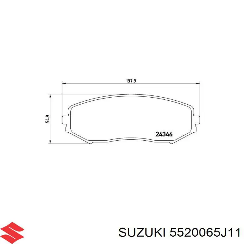 Купити 5520065J11 Suzuki Колодки гальмівні передні, дискові