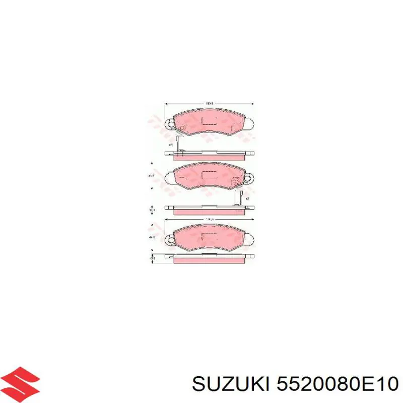 Передні тормозні колодки 5520080E10 Suzuki