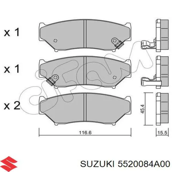 Купити 5520084A00 Suzuki Колодки гальмівні передні, дискові