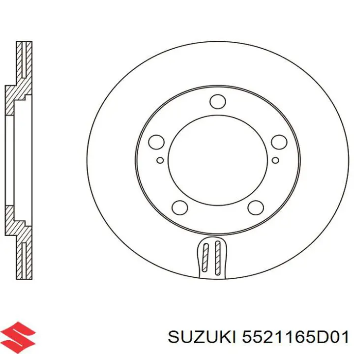 Диск гальмівний передній Suzuki 5521165D01