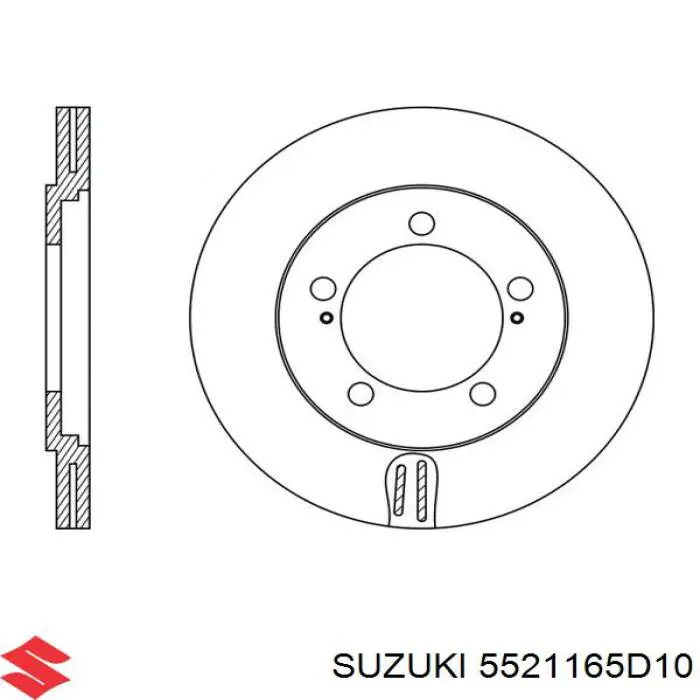 5521165D10 Suzuki диск гальмівний передній