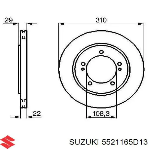 Купити 5521165D13 Suzuki Ротор гальмівний