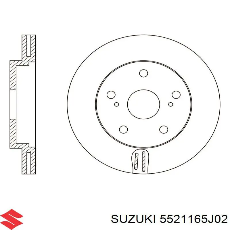 5521165J02 Suzuki диск гальмівний передній