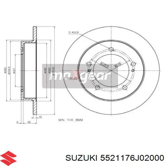 5521176J02000 Suzuki диск гальмівний передній