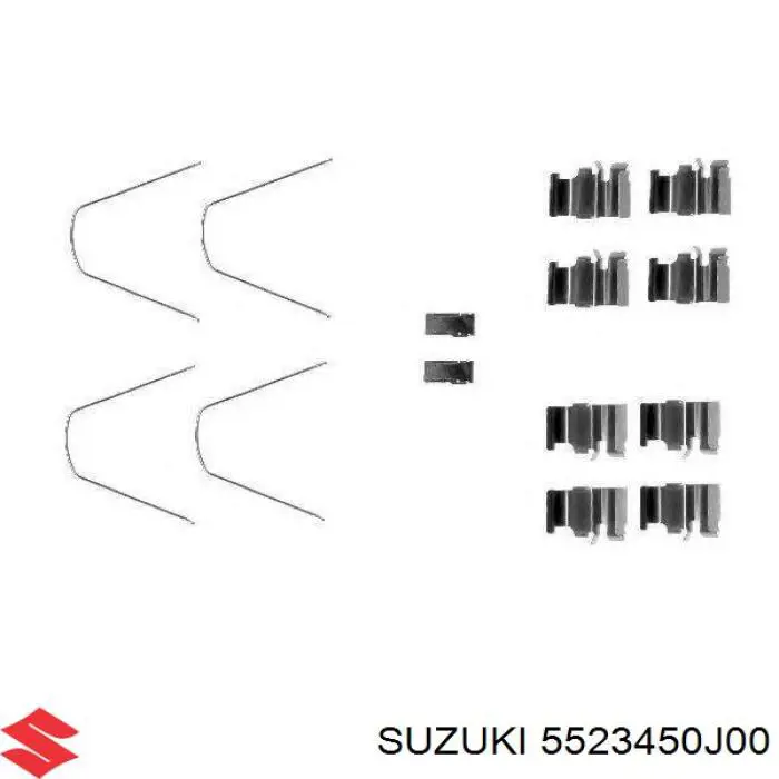 5523450J00 Suzuki комплект пружинок кріплення дискових колодок, передніх