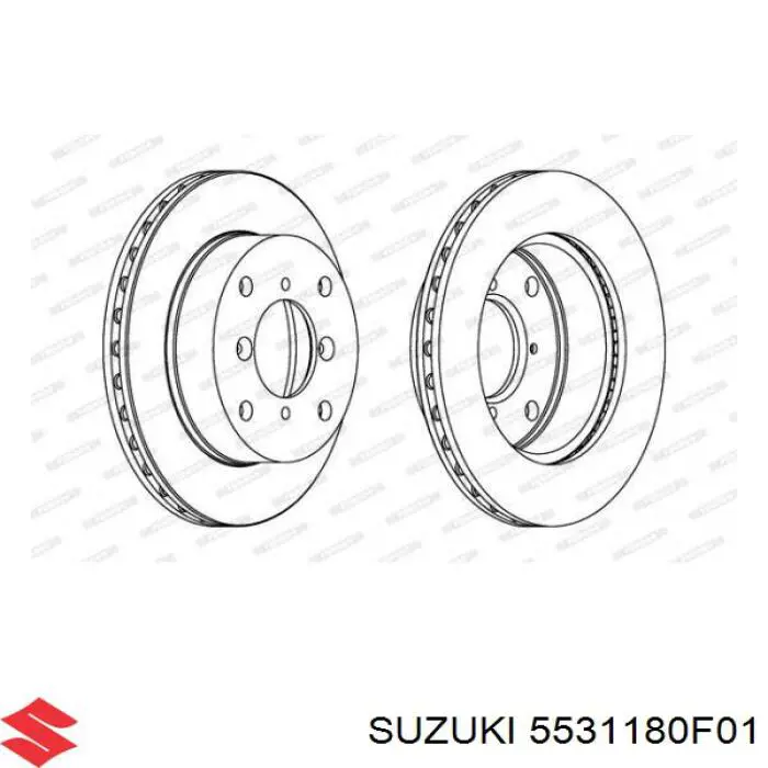 Диск переднього гальма Suzuki 5531180F01 ціна, від 24.16 USD