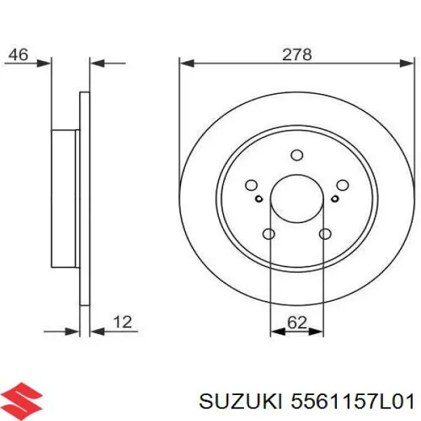 Задні дискові гальма Suzuki 5561157L01 ціна, від 46.29 USD
