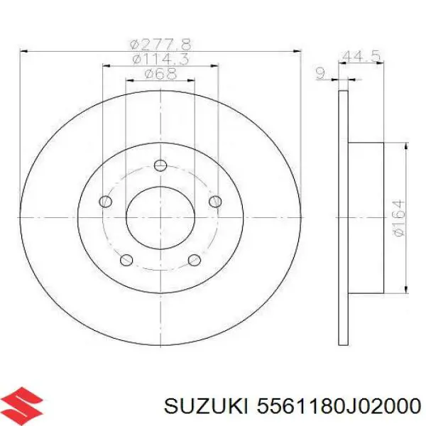 Задні дискові гальма Suzuki 5561180J02000 ціна, від 30.75 USD