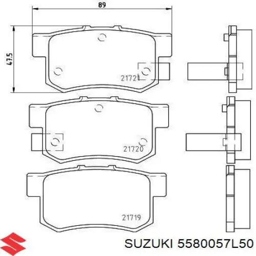Купити 5580057L50 Suzuki Задні колодки