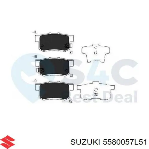 5580057L51 Suzuki колодки гальмові задні, дискові