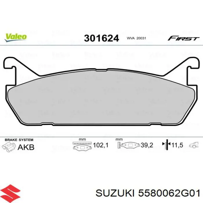 Задні гальмівні колодки Suzuki 5580062G01 ціна, від 16.63 USD