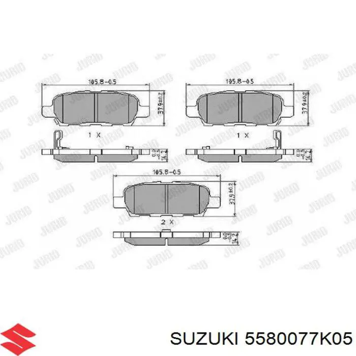 Купити 5580077K05 Suzuki Задні колодки