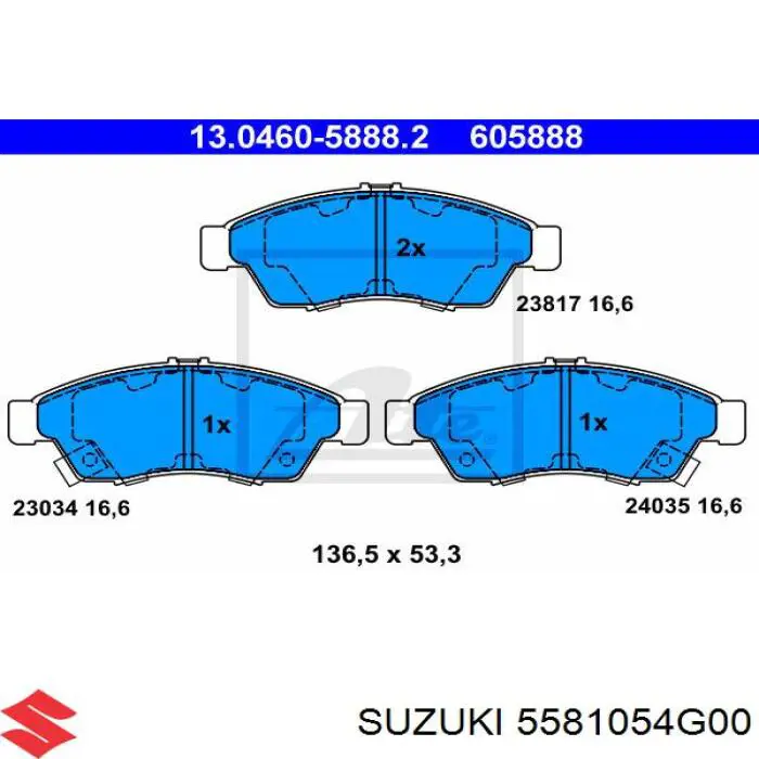 5581054G00 Suzuki Передні гальмівні колодки