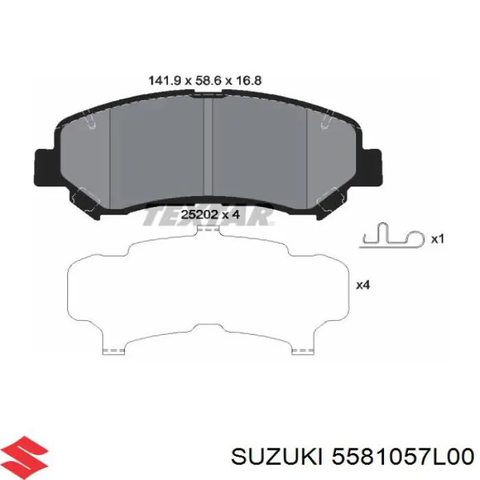 Купити 5581057L00 Suzuki Колодки гальмівні передні, дискові
