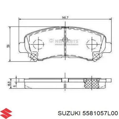 Гальмівні колодки Suzuki 5581057L00 ціна, від 26.10 USD
