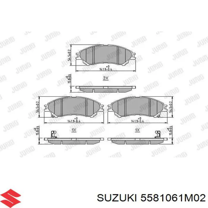 Тормозні колодки Suzuki 5581061M02