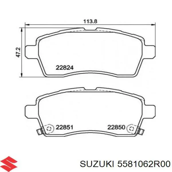 Купити 5581062R00 Suzuki Колодки гальмівні передні, дискові