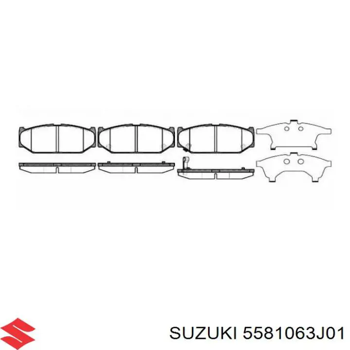 5581063J01 Suzuki колодки гальмівні передні, дискові