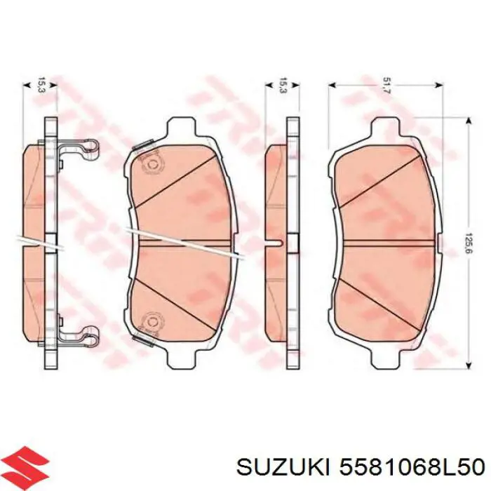 Колодки гальмівні передні, дискові 5581068L50 Suzuki