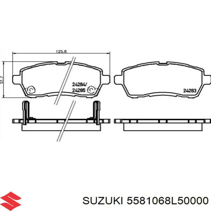 Гальмівні колодки Suzuki 5581068L50000 ціна, від 21.79 USD