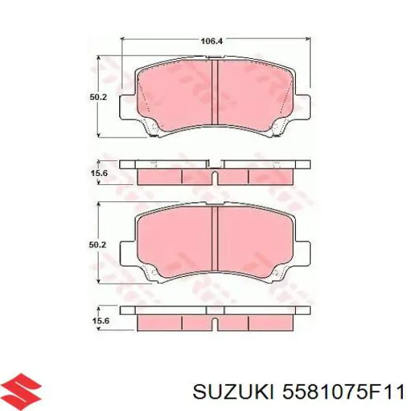 5581075F11 Suzuki Передні гальмівні колодки