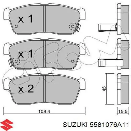 Гальмівні колодки Suzuki 5581076A11 ціна, від 16.01 USD