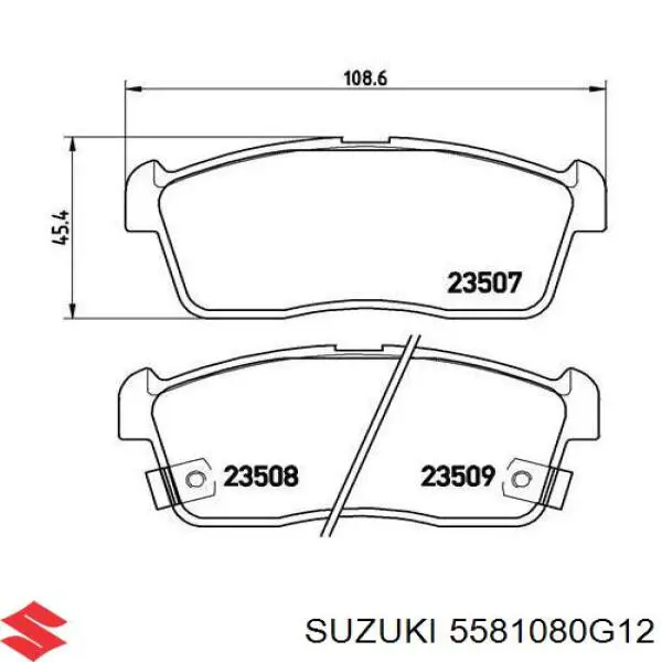 Колодки гальмівні передні, дискові 5581080G12 Suzuki