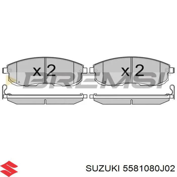Купити 5581080J02 Suzuki Колодки гальмівні передні, дискові