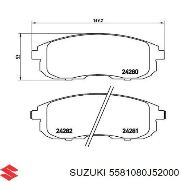 5581080J52000 Suzuki Передні гальмівні колодки