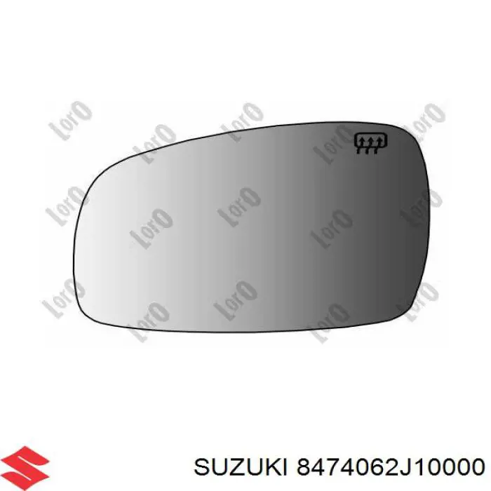 Купити 8474062J10000 Suzuki Дзеркальний елемент дзеркала заднього виду, лівого