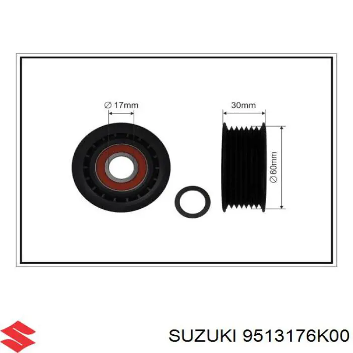 Ролик приводного ременя, паразитний Suzuki 9513167J00 ціна, від 26.57 USD