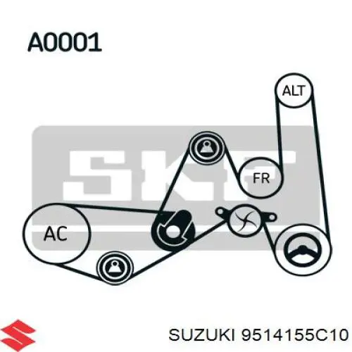 Ремінь приводний, агрегатів 9514155C10 Suzuki