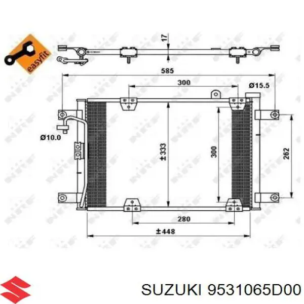 Конденсатор кондиціонера Suzuki 9531065D00 ціна, від 79.55 USD
