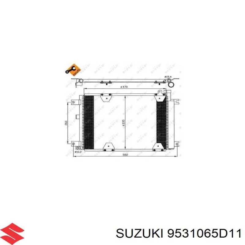 Конденсатор кондиціонера Suzuki 9531065D11 ціна, від 66.38 USD