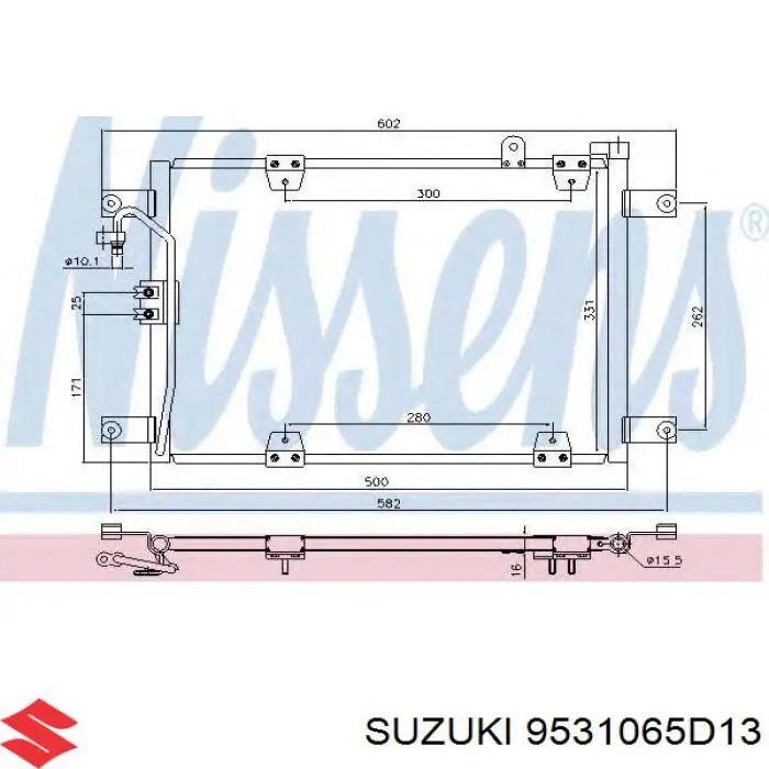 9531065D13 Suzuki радіатор кондиціонера